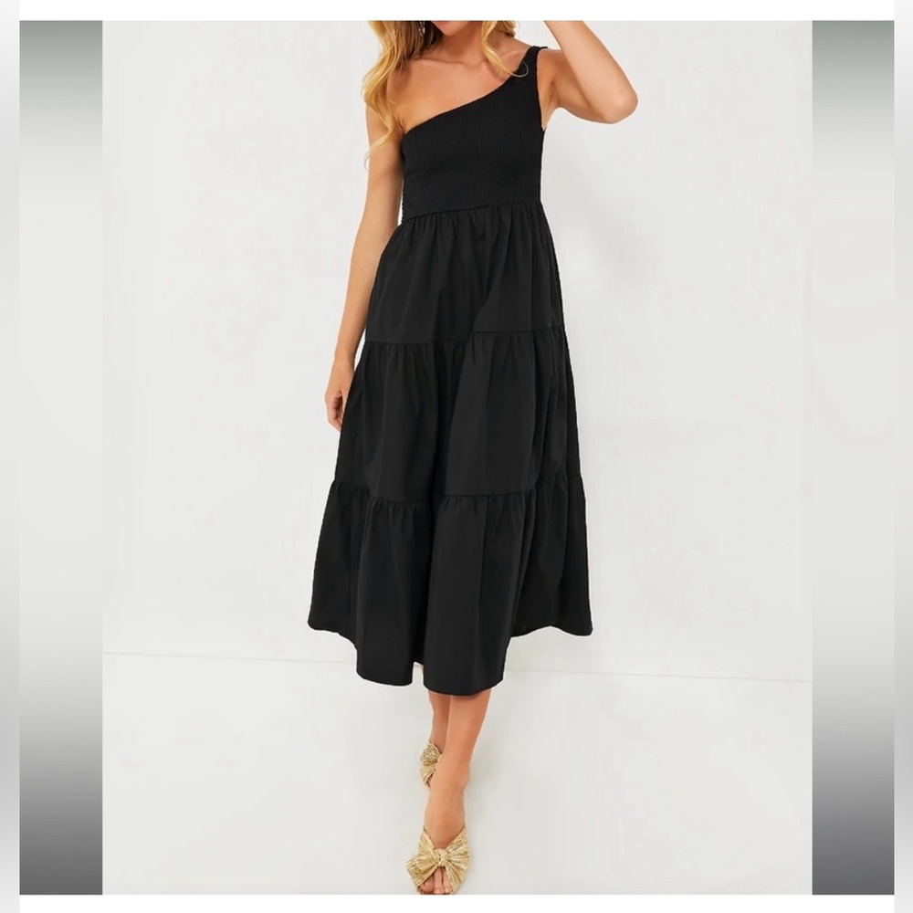 Tuckernuck O.P.T. Black One-Shoulder Milada Midi Dress